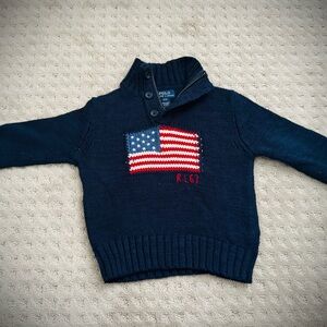 Ralph Lauren Dark Blue Knit with Flag Design